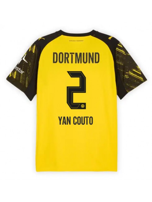 Muži Futbalové oblečenie Borussia Dortmund Yan Couto #2 2025-26 Krátky Rukáv - Domáci Muži Futbalové oblečenie Borussia Dortmund Yan Couto #2 2025-26 Krátky Rukáv - Domáci